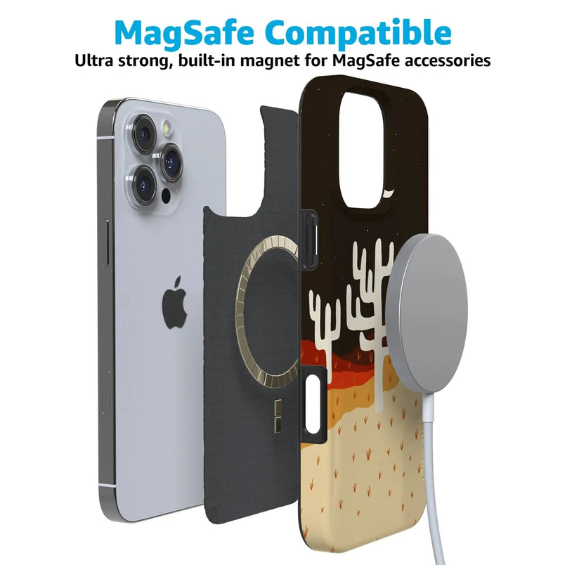 Desert Nights | Cactus Colorblock Case iPhone Case get.casely 