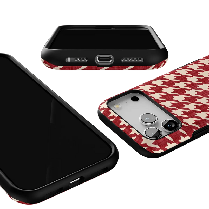 Scarlet Stitch | Red Houndstooth Case