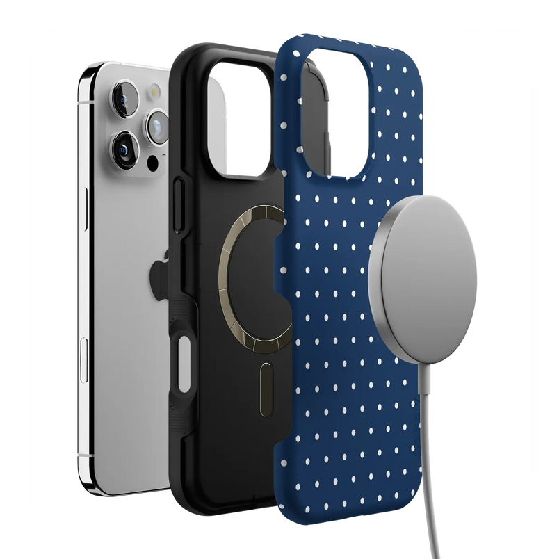 On the Dot | Navy Polka Dot Case