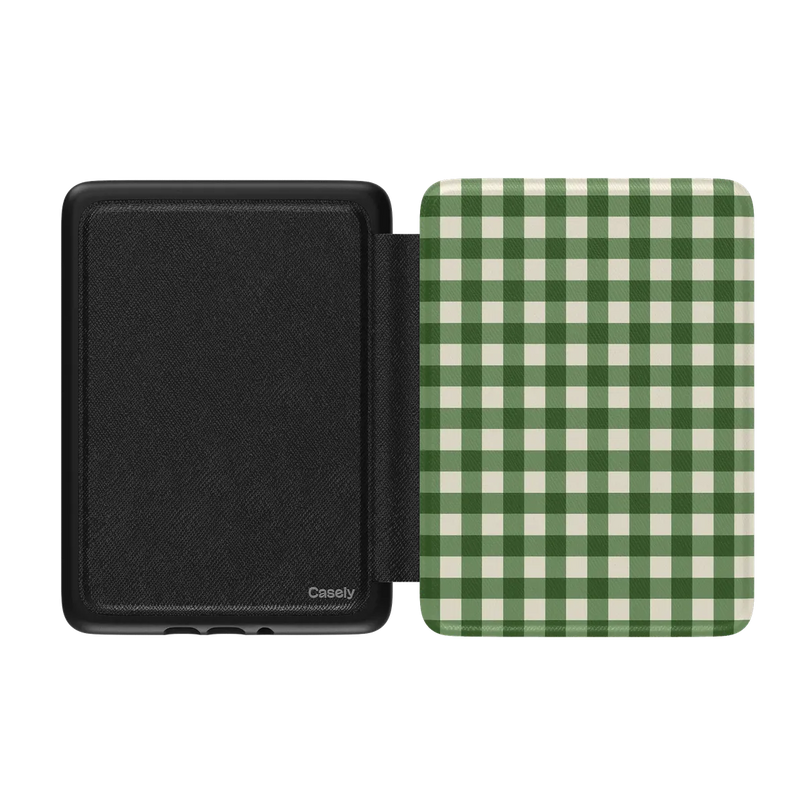 Checked Twice | Green Plaid Kindle Case