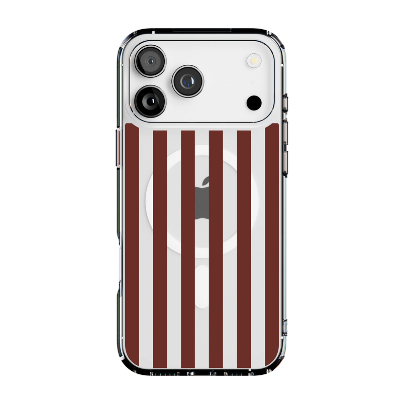 Sunday in Brooklyn | Burgundy Stripes Case - iPhone 17 Pro