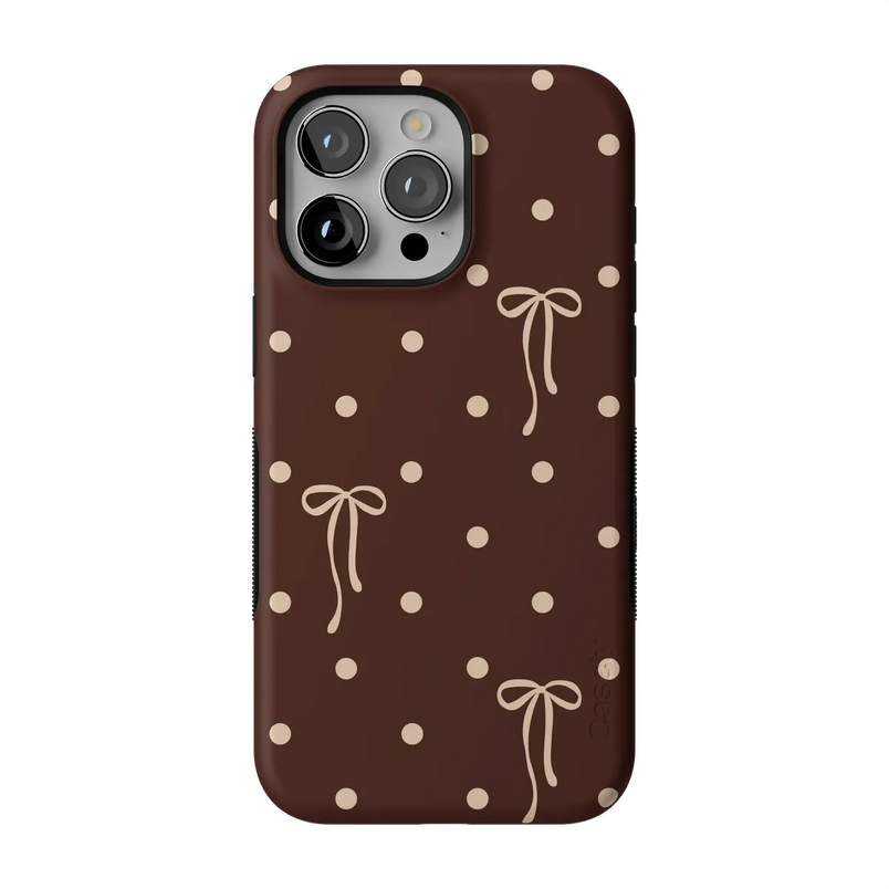 Teddy Bows | Brown Polka Dot Case