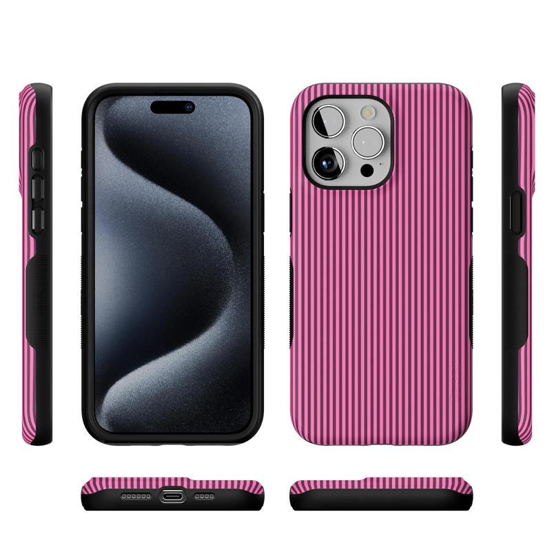 Stripes and the City | Pink & Purple Pinstripe Case