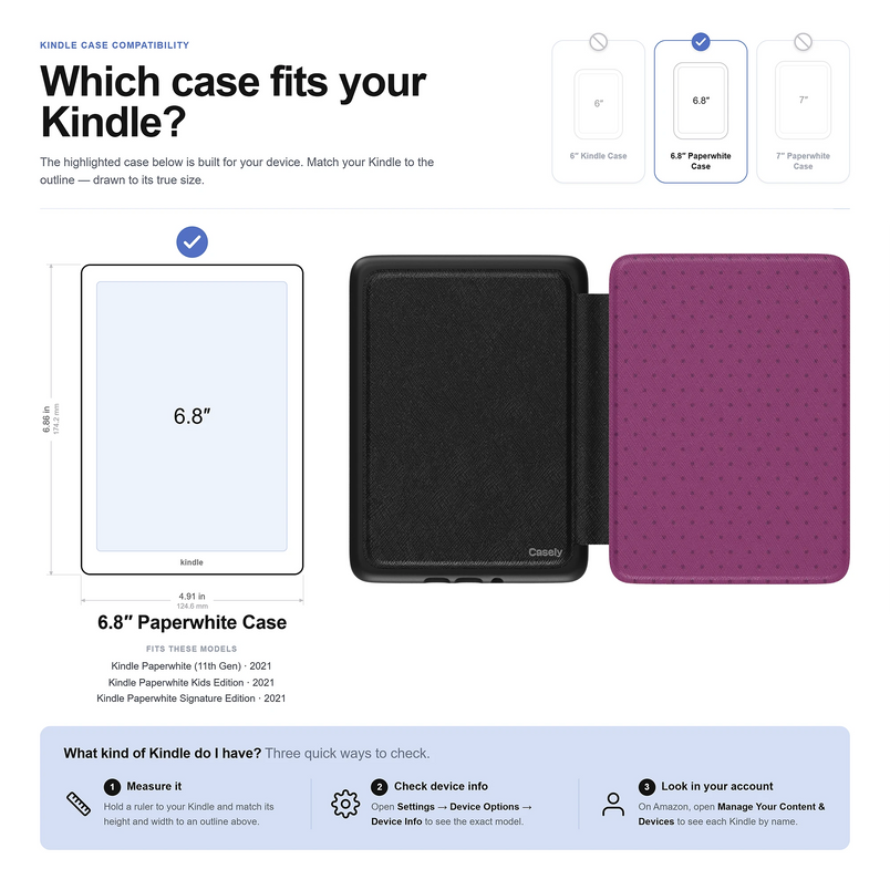 On the Dot | Plum Polka Dot Kindle Case