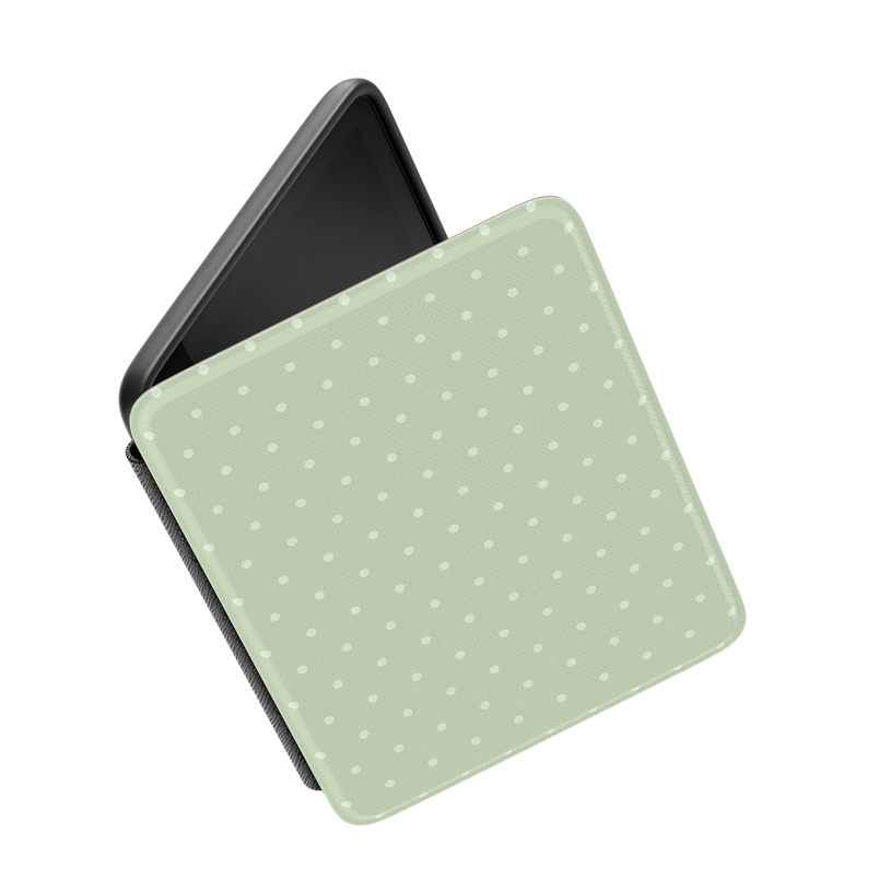 On the Dot | Green Polka Dot Kindle Case