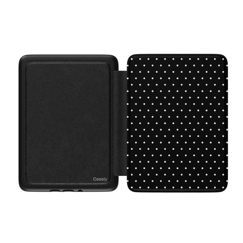 On the Dot | Black Polka Dot Kindle Case