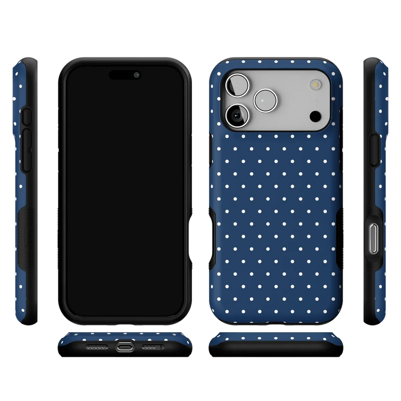On the Dot | Navy Polka Dot Case