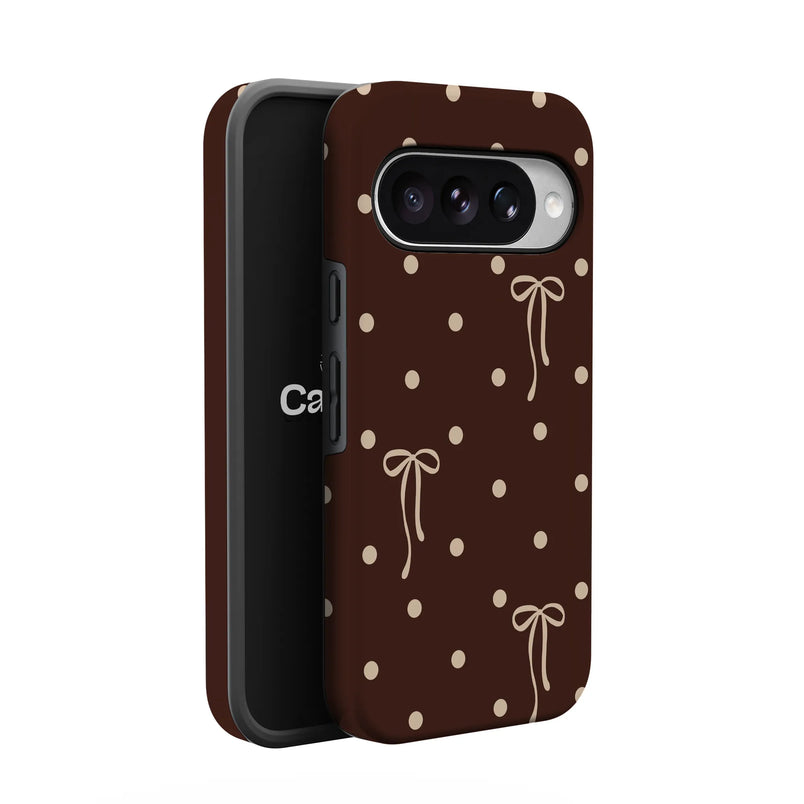 Teddy Bows | Brown Polka Dot Case
