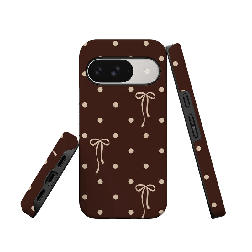 Teddy Bows | Brown Polka Dot Case