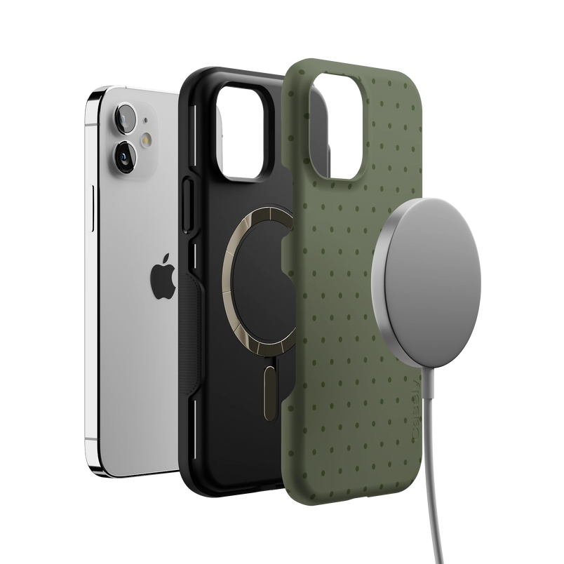 On the Dot | Olive Green Polka Dot Case