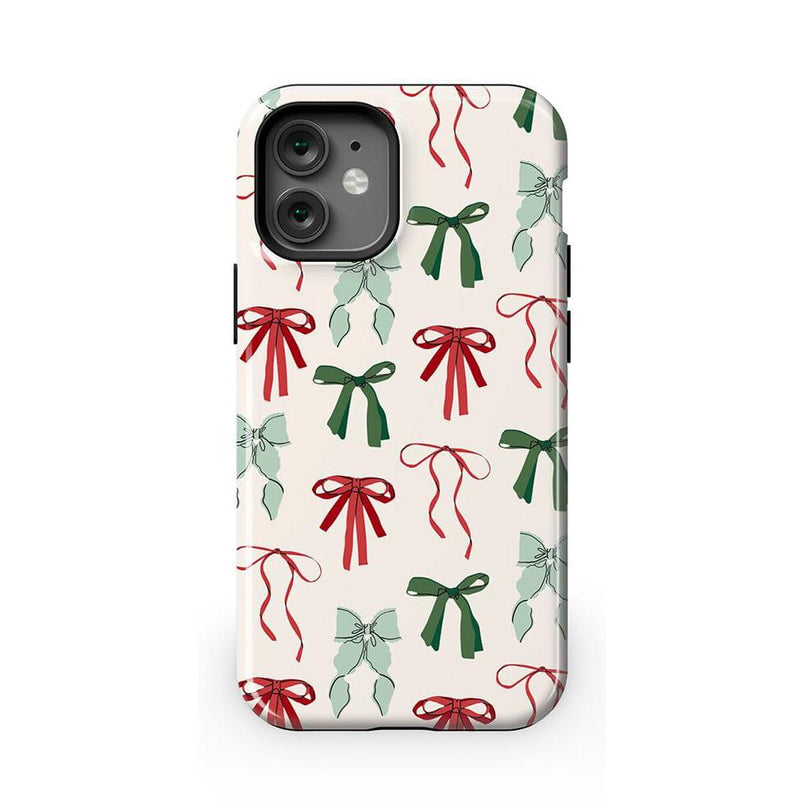 Festive Girlie | Holiday Bows Case Phone Case Casetry Essential + MagSafe® iPhone 12 Mini