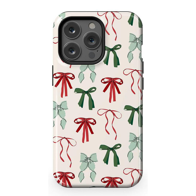 Festive Girlie | Holiday Bows Case Phone Case Casetry Essential + MagSafe® iPhone 13 Pro