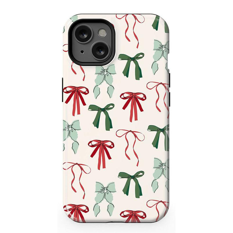 Festive Girlie | Holiday Bows Case Phone Case Casetry Essential + MagSafe® iPhone 13