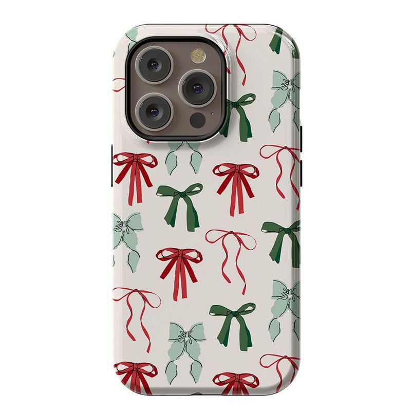 Festive Girlie | Holiday Bows Case Phone Case Casetry Essential + MagSafe® iPhone 14 Pro
