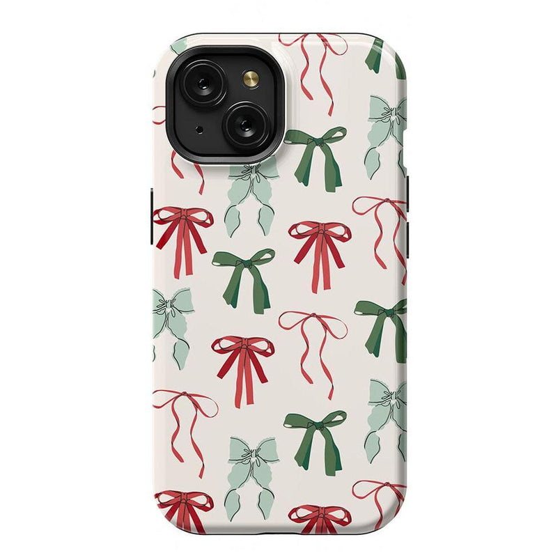 Festive Girlie | Holiday Bows Case Phone Case Casetry Essential + MagSafe® iPhone 15