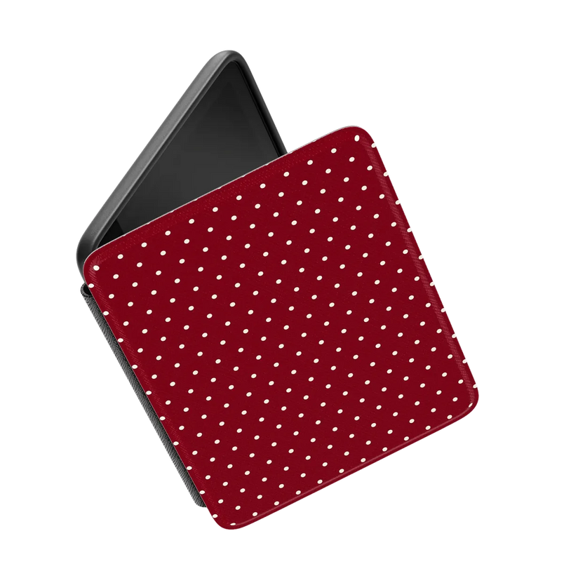 On the Dot | Maroon Polka Dot Kindle Case