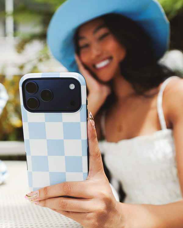 Fit Check | Light Blue Checkerboard Case
