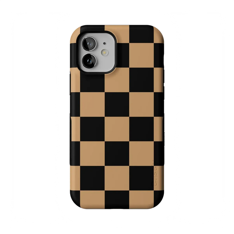Fit Check | Black & Brown Checkerboard Case iPhone Case get.casely Bold Flex + MagSafe® iPhone 12 Mini 