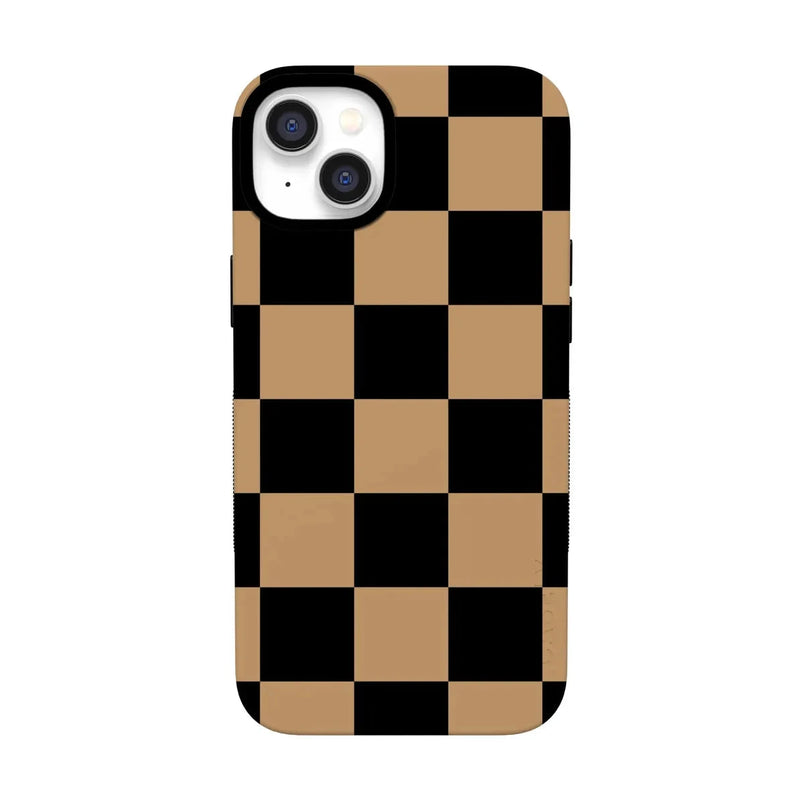 Fit Check | Black & Brown Checkerboard Case iPhone Case get.casely Bold Flex + MagSafe® iPhone 14 Plus 