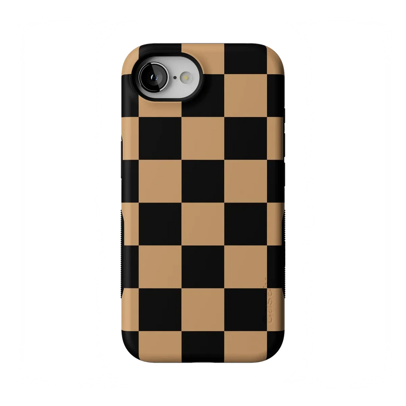 Fit Check | Black & Brown Checkerboard Case iPhone Case get.casely Bold Flex + MagSafe® iPhone 17e 