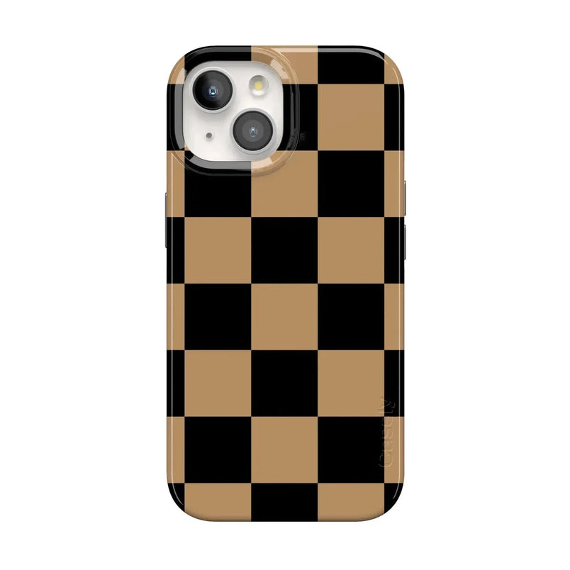 Fit Check | Black & Brown Checkerboard Case iPhone Case get.casely Classic + MagSafe® iPhone 15 Plus 