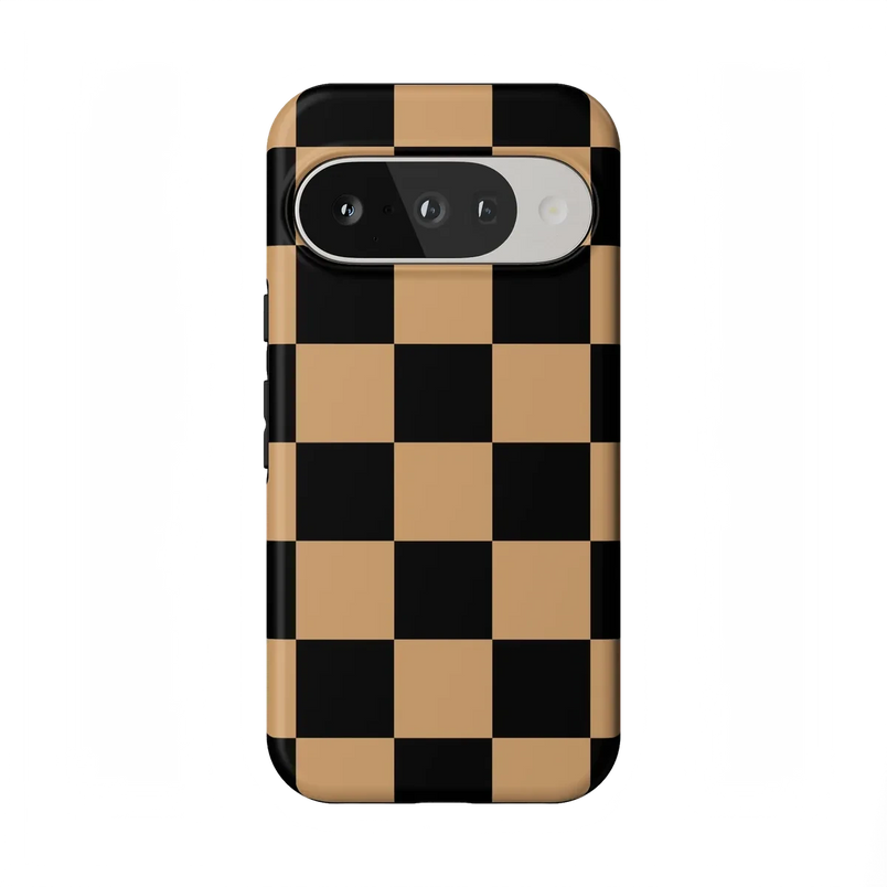 Fit Check | Black & Brown Checkerboard Case iPhone Case get.casely Essential + MagSafe® Google Pixel 10 