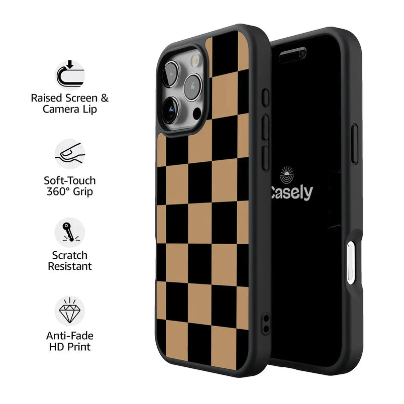 Fit Check | Black & Brown Checkerboard Case iPhone Case get.casely 
