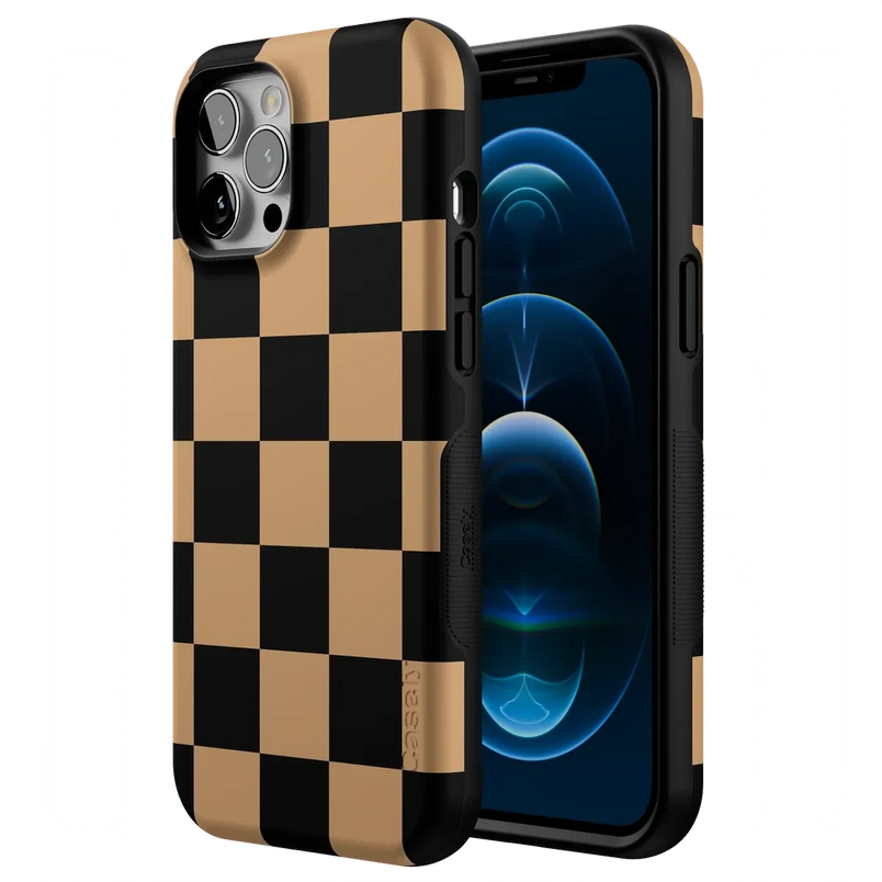 Fit Check | Black & Brown Checkerboard Case iPhone Case get.casely 