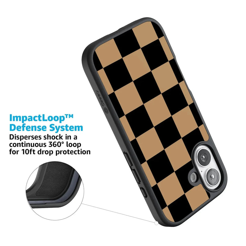 Fit Check | Black & Brown Checkerboard Case iPhone Case get.casely 