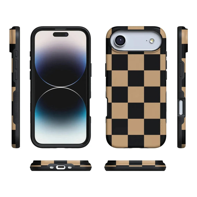 Fit Check | Black & Brown Checkerboard Case iPhone Case get.casely 