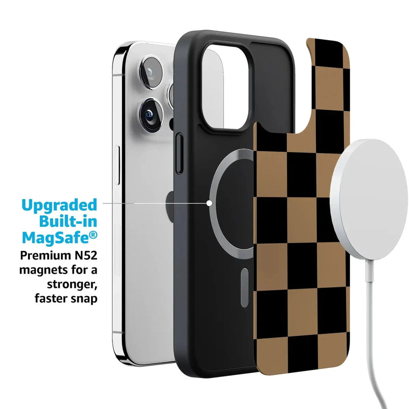 Fit Check | Black & Brown Checkerboard Case iPhone Case get.casely 