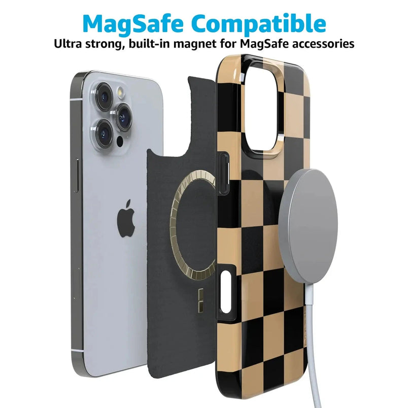 Fit Check | Black & Brown Checkerboard Case iPhone Case get.casely 