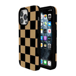 Fit Check | Black & Brown Checkerboard Case iPhone Case get.casely 
