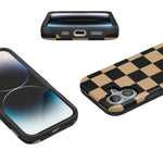 Fit Check | Black & Brown Checkerboard Case iPhone Case get.casely 