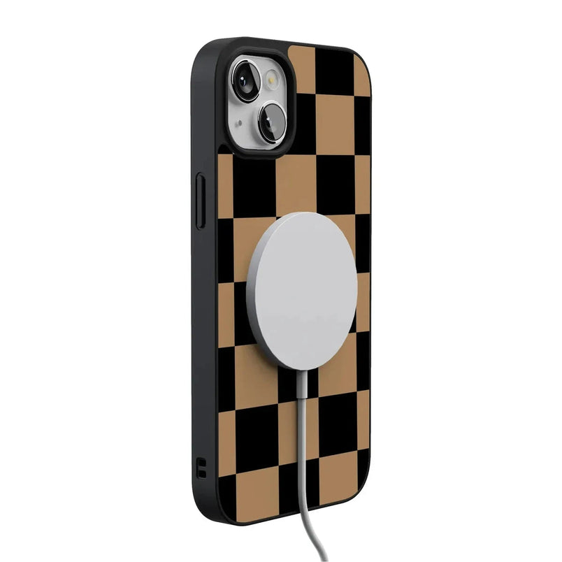 Fit Check | Black & Brown Checkerboard Case iPhone Case get.casely 