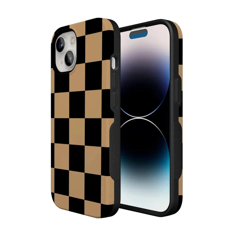 Fit Check | Black & Brown Checkerboard Case iPhone Case get.casely 