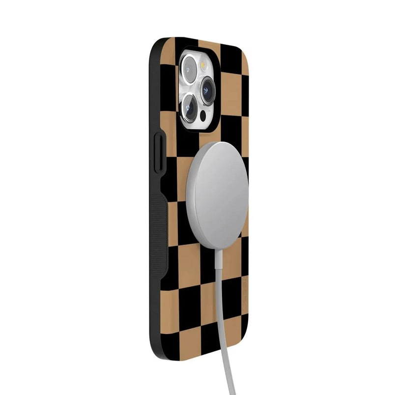 Fit Check | Black & Brown Checkerboard Case iPhone Case get.casely 