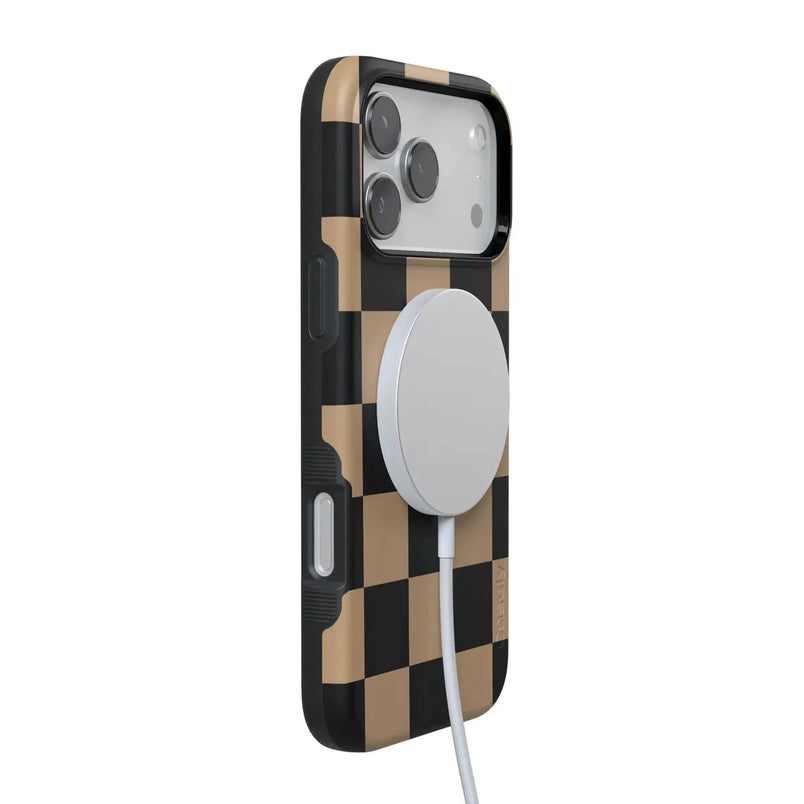 Fit Check | Black & Brown Checkerboard Case iPhone Case get.casely 