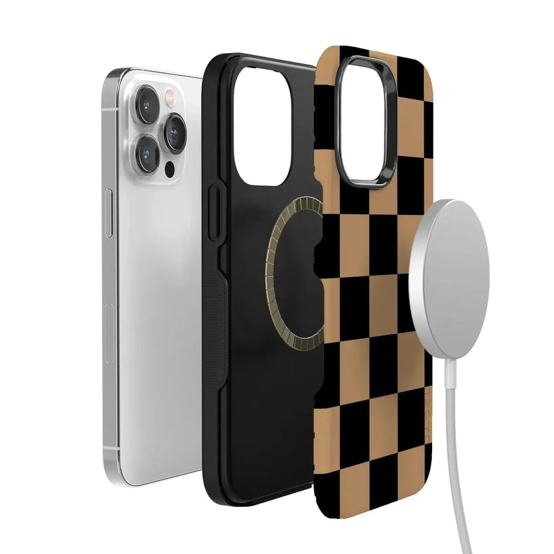 Fit Check | Black & Brown Checkerboard Case iPhone Case get.casely 
