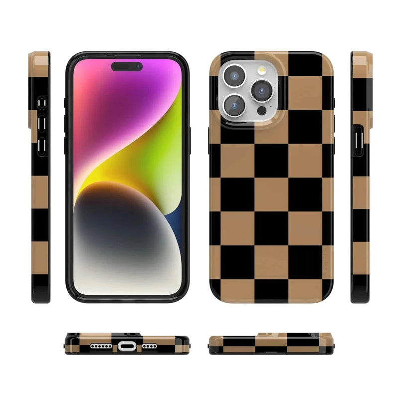 Fit Check | Black & Brown Checkerboard Case iPhone Case get.casely 