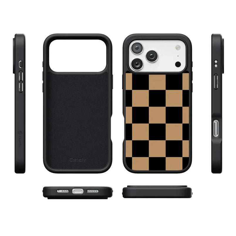 Fit Check | Black & Brown Checkerboard Case iPhone Case get.casely 