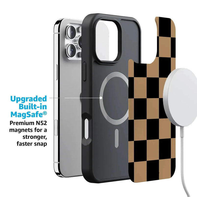 Fit Check | Black & Brown Checkerboard Case iPhone Case get.casely 