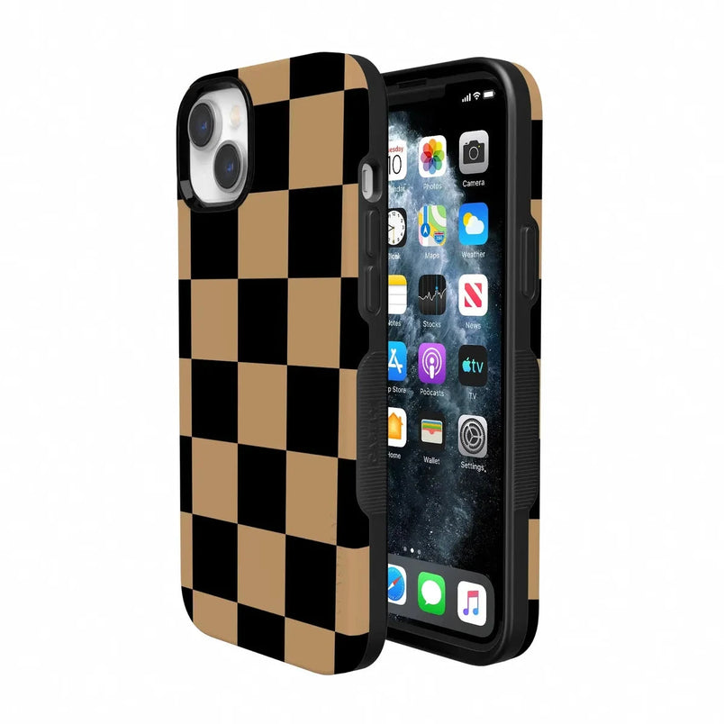 Fit Check | Black & Brown Checkerboard Case iPhone Case get.casely 