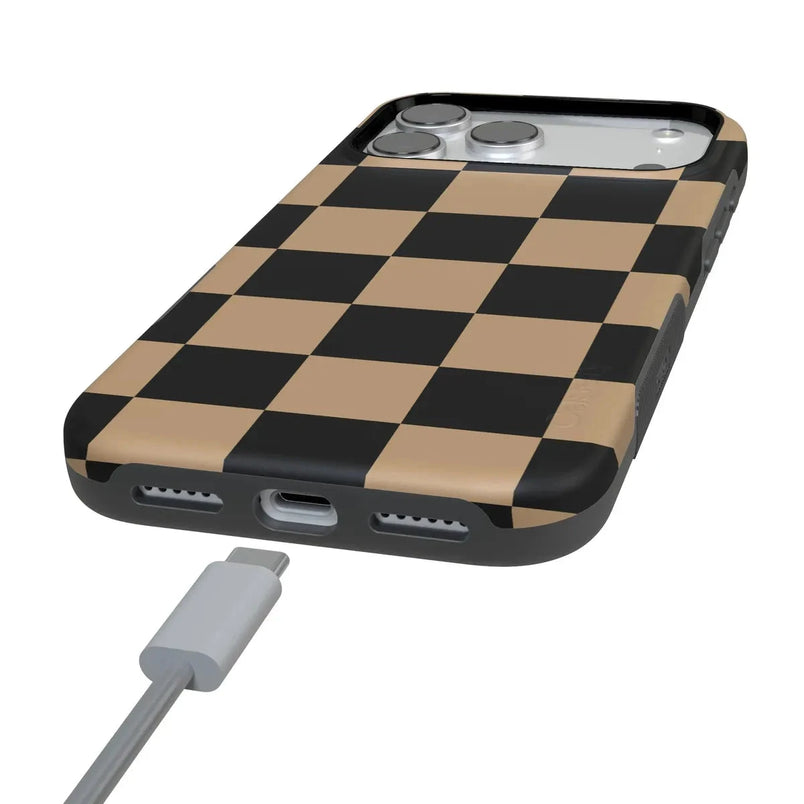 Fit Check | Black & Brown Checkerboard Case iPhone Case get.casely 