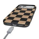 Fit Check | Black & Brown Checkerboard Case iPhone Case get.casely 