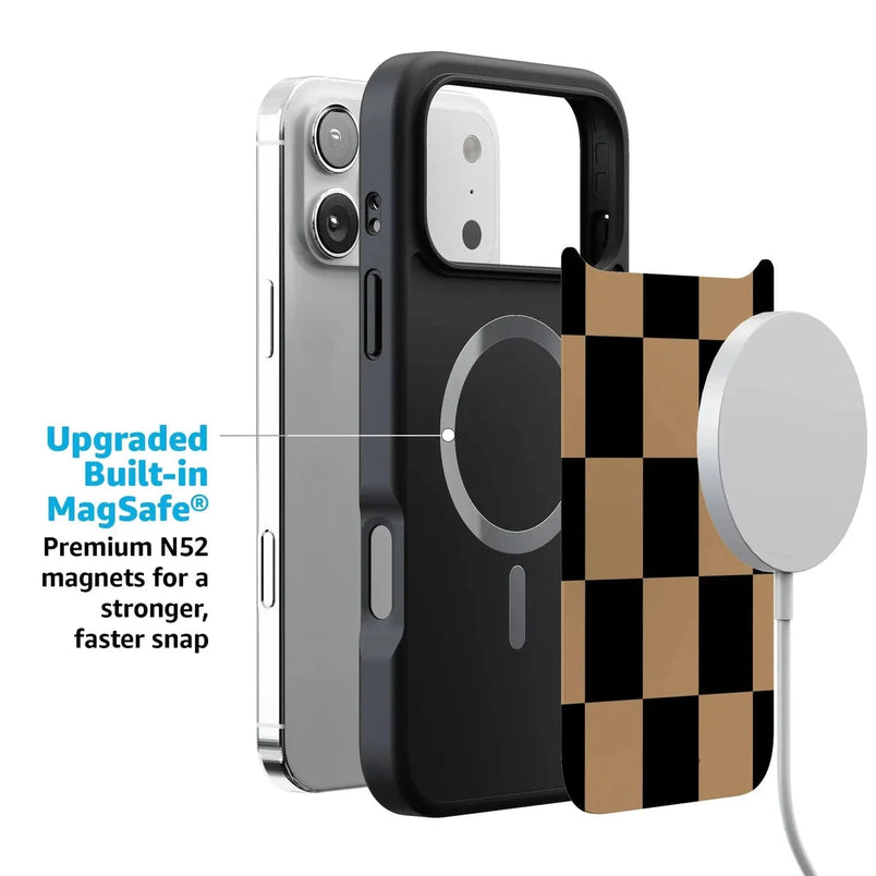 Fit Check | Black & Brown Checkerboard Case iPhone Case get.casely 