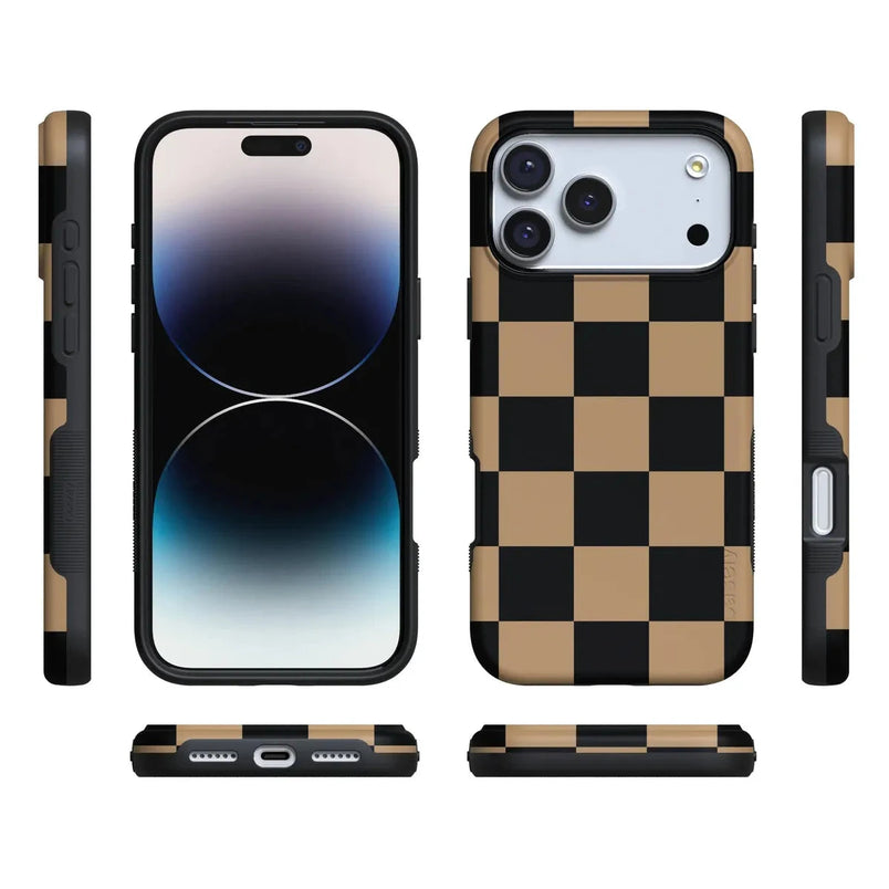Fit Check | Black & Brown Checkerboard Case iPhone Case get.casely 