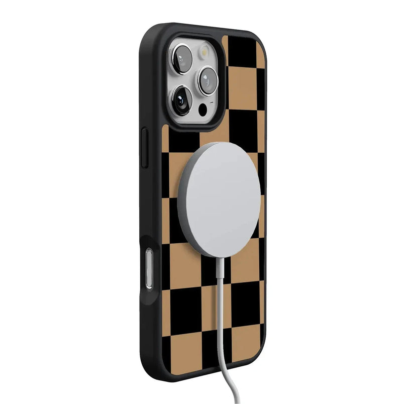 Fit Check | Black & Brown Checkerboard Case iPhone Case get.casely 