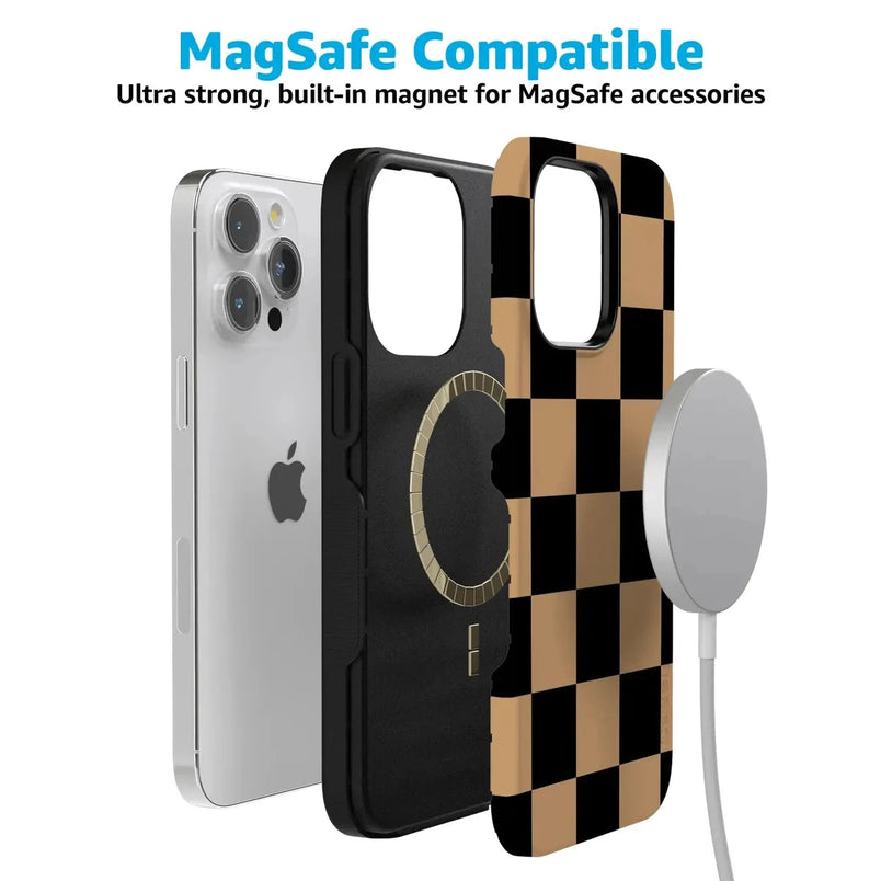 Fit Check | Black & Brown Checkerboard Case iPhone Case get.casely 