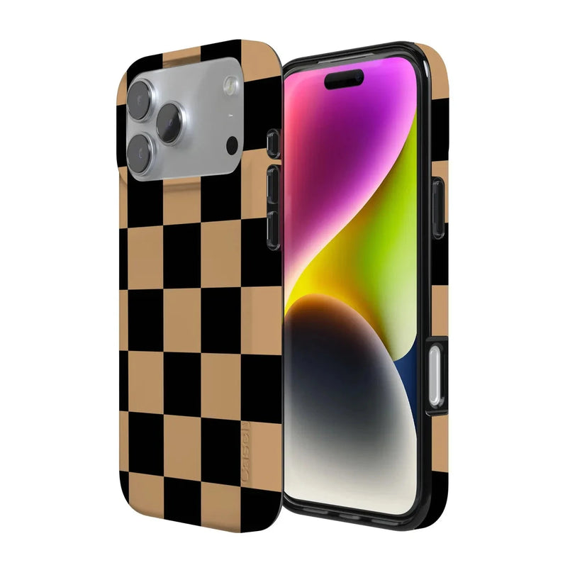 Fit Check | Black & Brown Checkerboard Case iPhone Case get.casely 